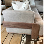 We love the exposed wood on the Rowan Sofa Family by Verellen. A comfortable, lasting sofa to have the family gathered together for years to come! This is made with a sustainably harvested hardwood frame and 8-way hand-tied seat construction.