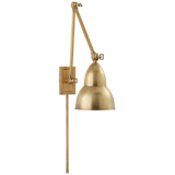 Featuring French Library Double Arm Wall Lamp by Visual Comfort at Amethyst Home. We love the functionality of this French Library Double Arm Wall lamp. Hang in your bedroom, office, or other area that needs extra light. 
Overall Dimensions:  5.75" L x  5.75" W x 24" H
Weight: 6 lbs.  Amethyst Home provides interior design, new home construction design consulting, vintage area rugs, and lighting in the Scottsdale metro area.