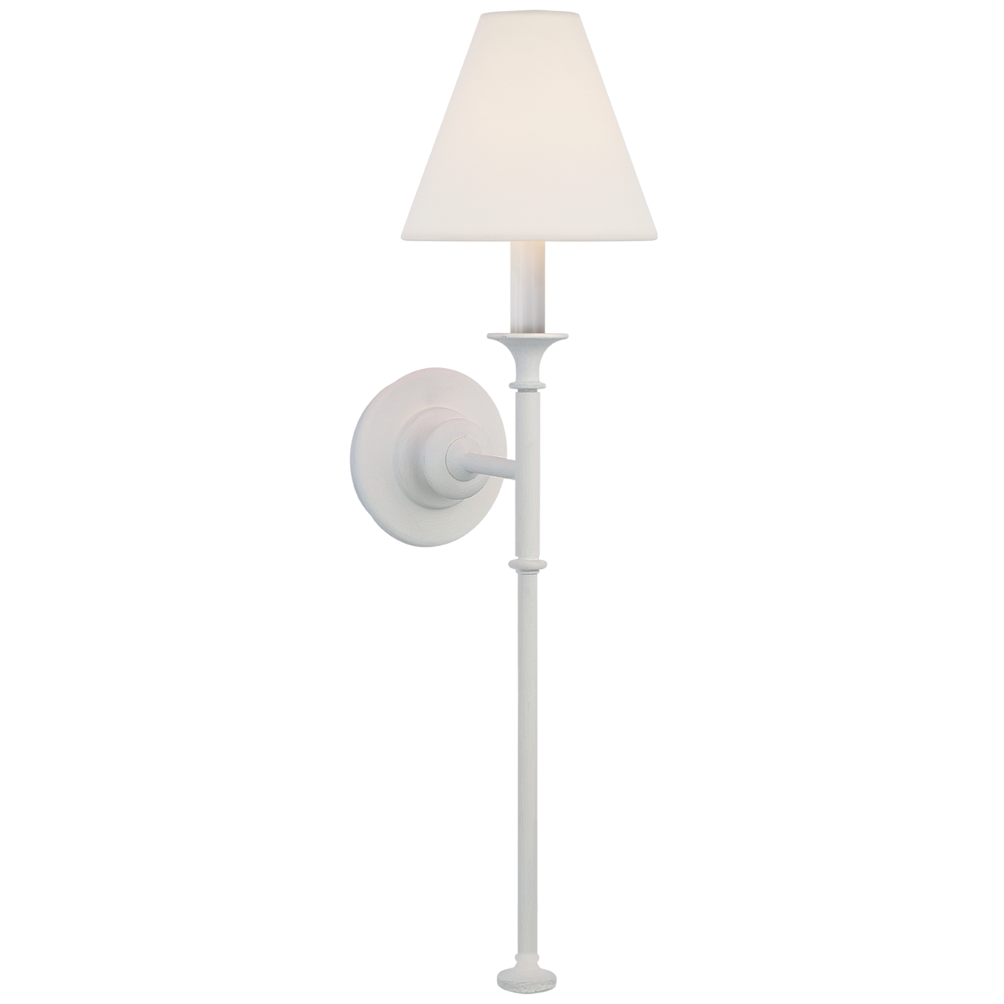 This long, knobby Piaf Large Tail Sconce is the perfect detail to add to any living room, bedroom, or other space needing an extra source of light!  Designer: Barbara Barry  Height: 19.25" Width: 7.5" Extension: 9" Backplate: 4.75" Round Socket: E26 Keyless Wattage: 60 A19 Weight: 4 Pounds