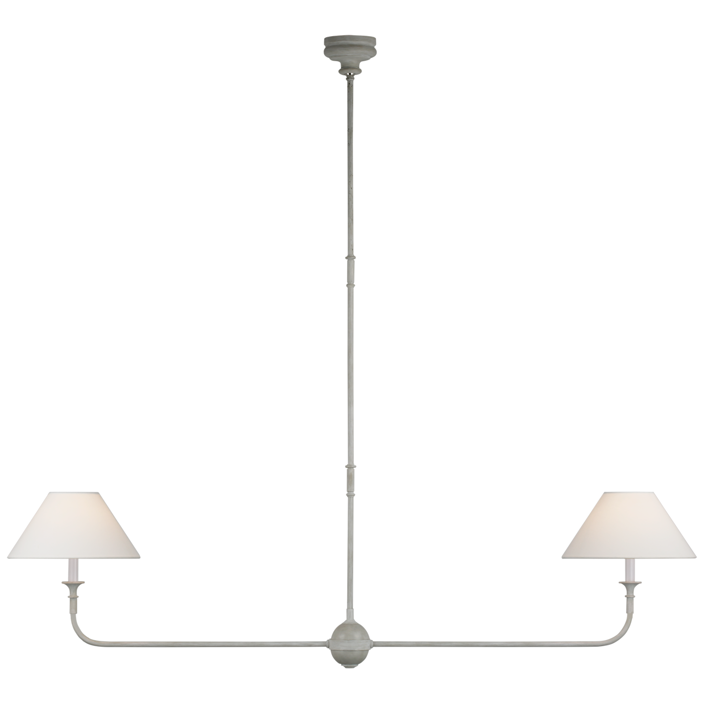 Featuring Piaf Large Two Light Linear Pendant by Visual Comfort at Amethyst Home. Classic and traditional, this Piaf Large Two Light Linear Pendant would complete the look for any living room, dining room, or other space needing warm light! 
Overall Dimensions: 62" L x 62" W x 57" HWeight: 9 lbs..  Amethyst Home provides interior design, new home construction design consulting, vintage area rugs, and lighting in the Laguna Beach metro area.