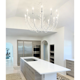 The protruding branches of this Silva Chandelier by Visual Comfort are stunning and would look fabulous in any dining room, entry, or other large area.   Designer: Julie Neill  Height: 37" Width: 48.25" Canopy: 5.5" Round Socket: 12 - E12 Candelabra Wattage: 12 - 40 C Weight: 104 lbs